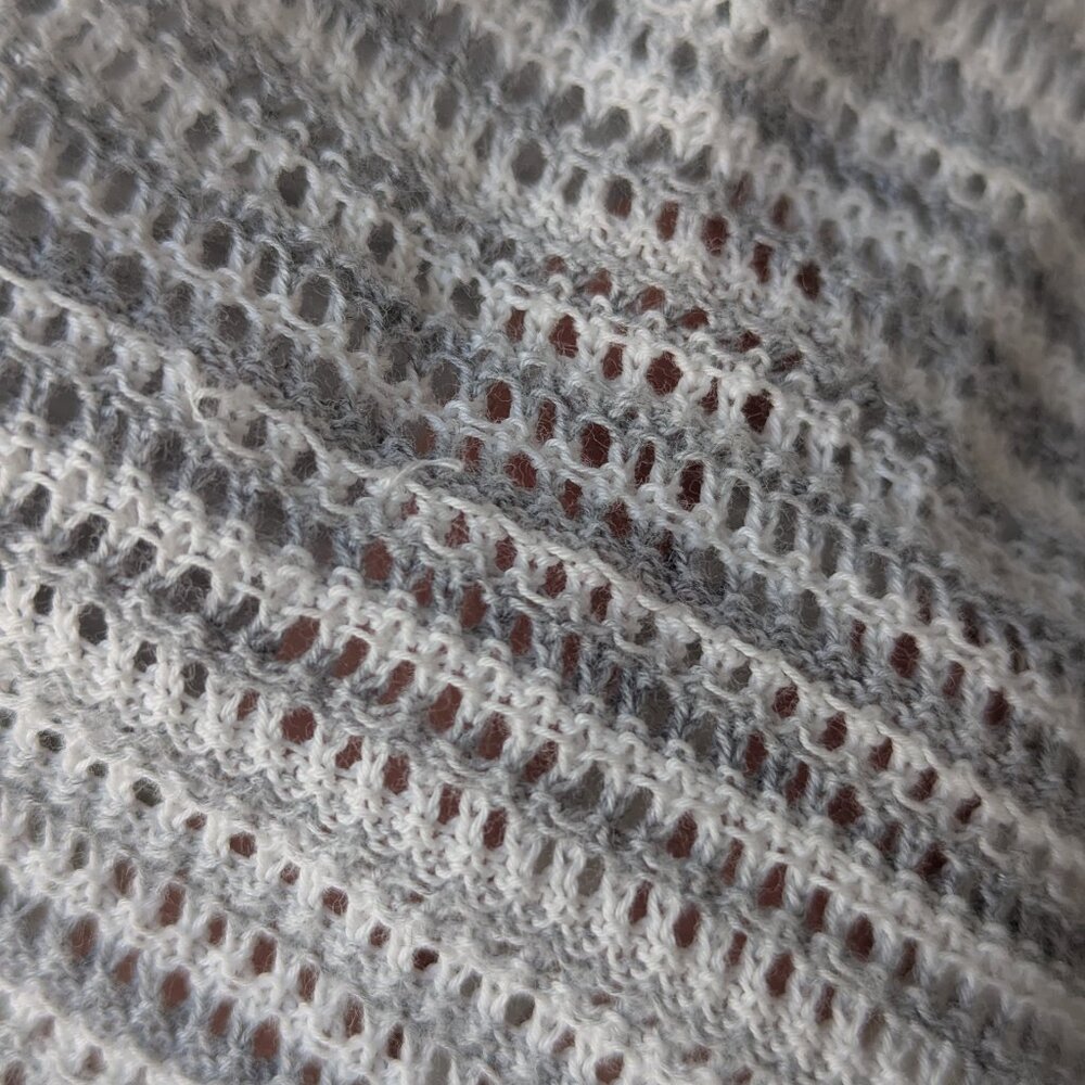 Veronica Beard Jeans Crochet Knit Gray Shirt Size Large - Picture 2 of 7